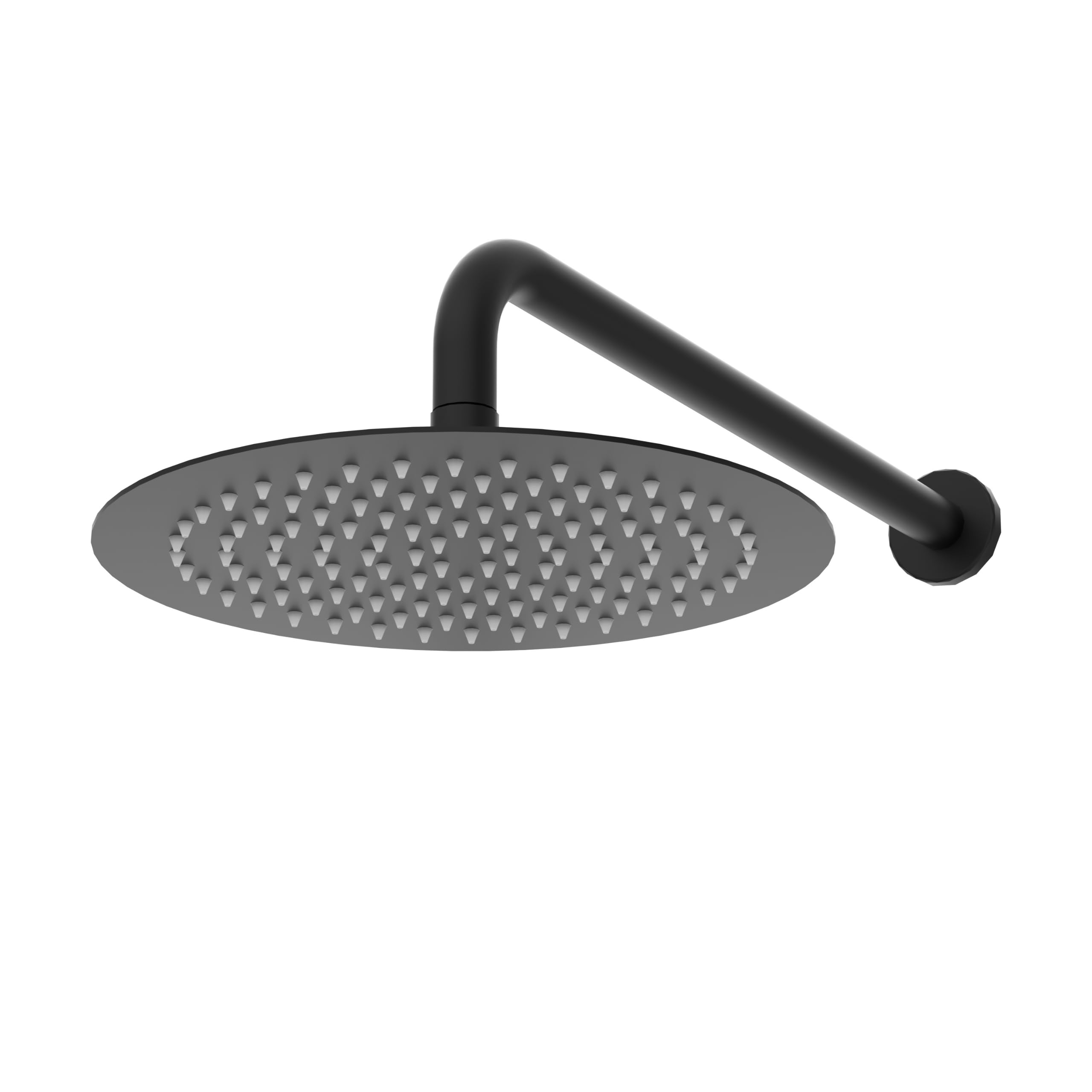 Set de Ducha Efecto Lluvia Negro CASCADE - Sistema de Ducha sin Grifo de Acero Inoxidable AISI 304, Rociador Redondo Ø250mm, Presión Relajante 1-3 Bar, 19 L/Min