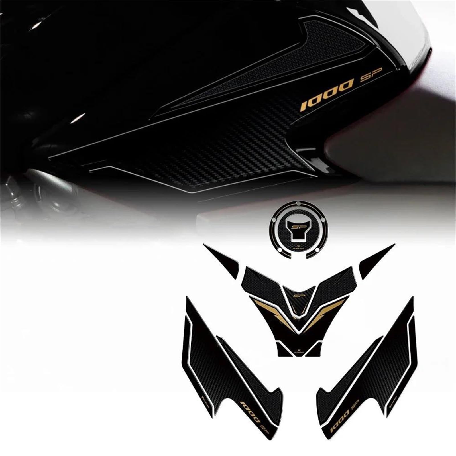 Motorrad-Tankpad-Set Für Für CB1000 Für Hornet SP 2025, Seitliche Tankpads Tankschutzhauben(Gelb,X-1)