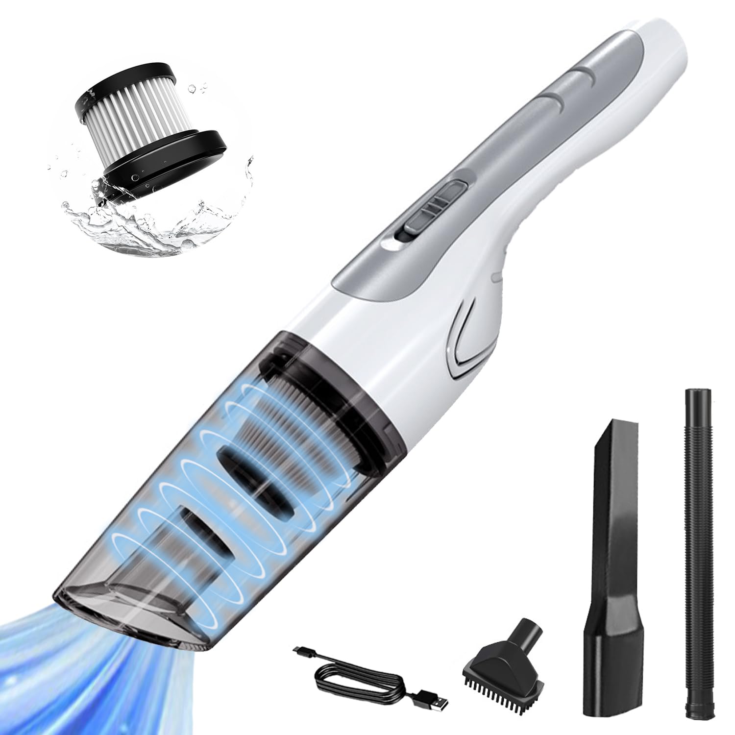BDDMINJOL Handheld Vacuum Cleaner,20000Pa Cordless Car Vacuum With HEPA Filter Rechargeable Wireless Mini Hand Held Vacuum Cleaner For Car,Home,Kitchen,Pet Hair