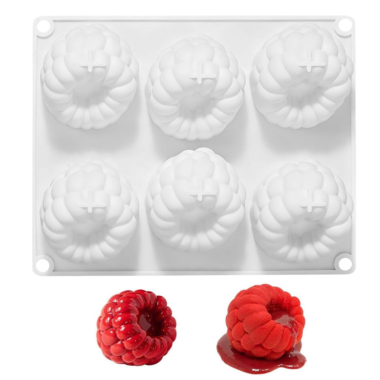 XMNIVATE 1 Raspberry Cake Mold, 6-Cavity Diy Baking, Safe, Environmentally Friendly And Non-Toxic, Suitable For Mousse Chocolate Making.