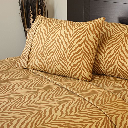 Lavish Home 1200 4-Piece Tiger Sheet Set, Queen