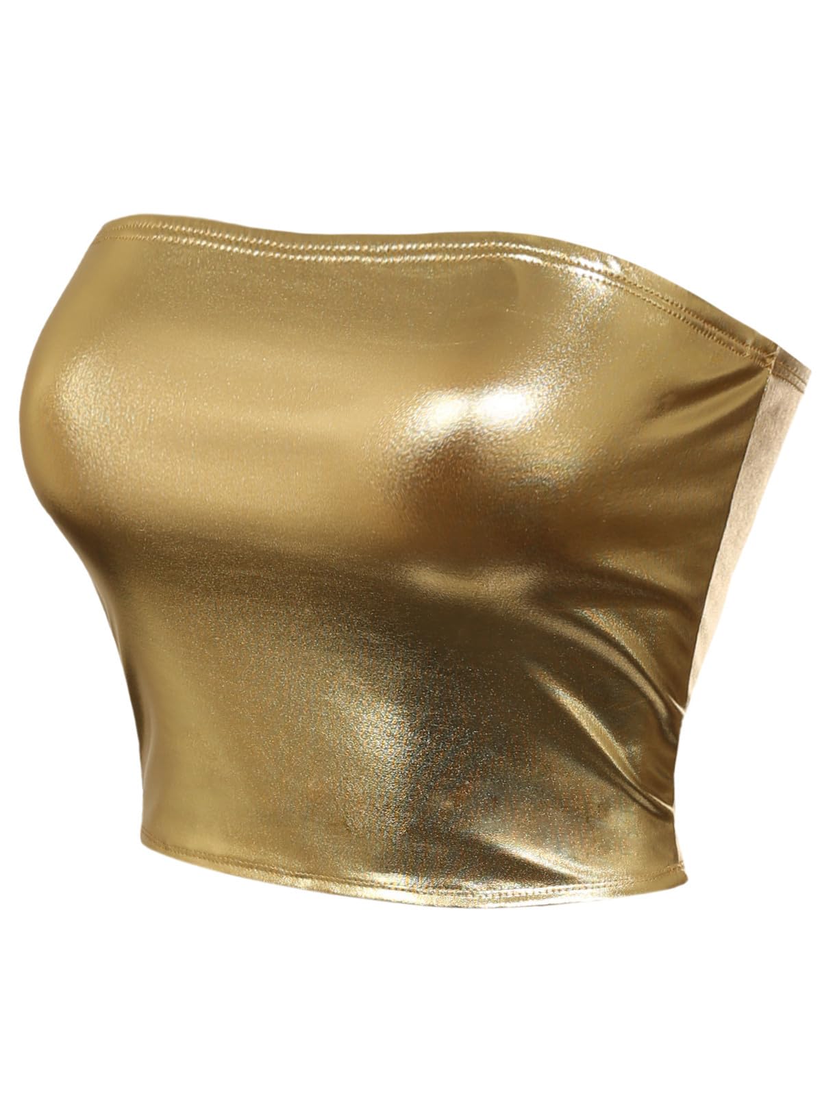 MixMatchy Women's Casual Strapless Print Tube Tops Strapless Sleeveless Bandeau Tops