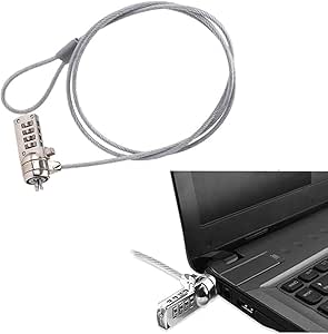 Exon X1052 Laptop Lock and Security Cable, 4 Digit Security Password ...