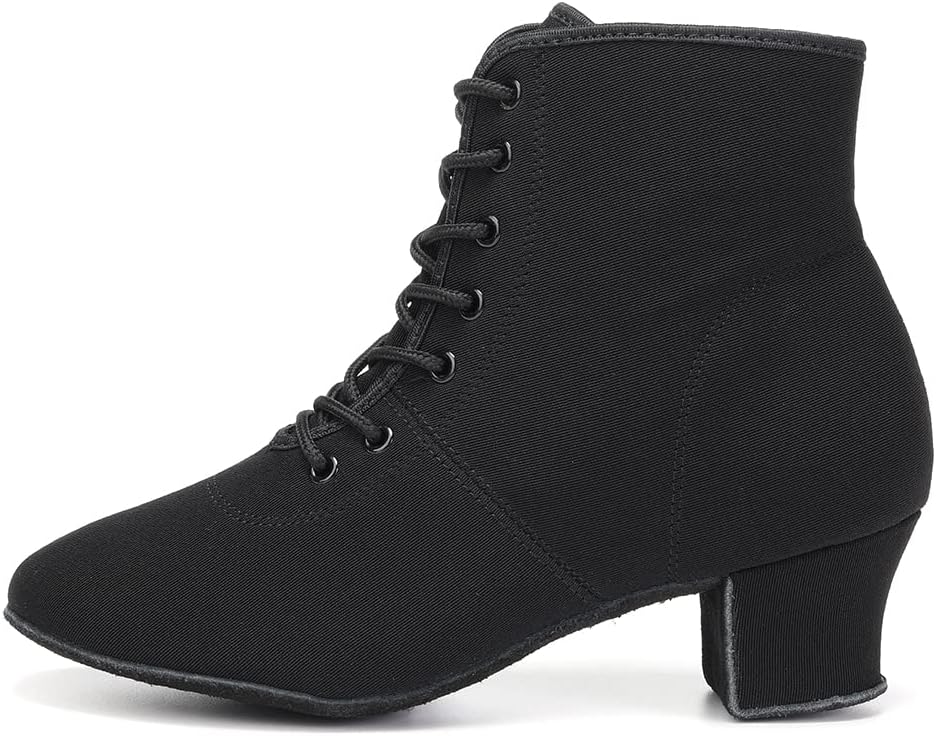 TINRYMX Womens Latin Dance Boots - Closed Toe Comfort