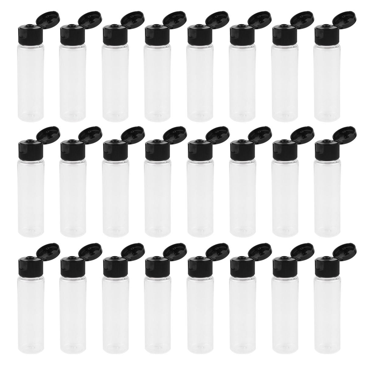 SOLUSTRE 24 Stück 30ml Tragbare Leichte Wiederbefüllbare Flaschen aus Pp und Pet Leere Kosmetikspender für Hautpflege und Reisen Multifunktionale Reisebehälter