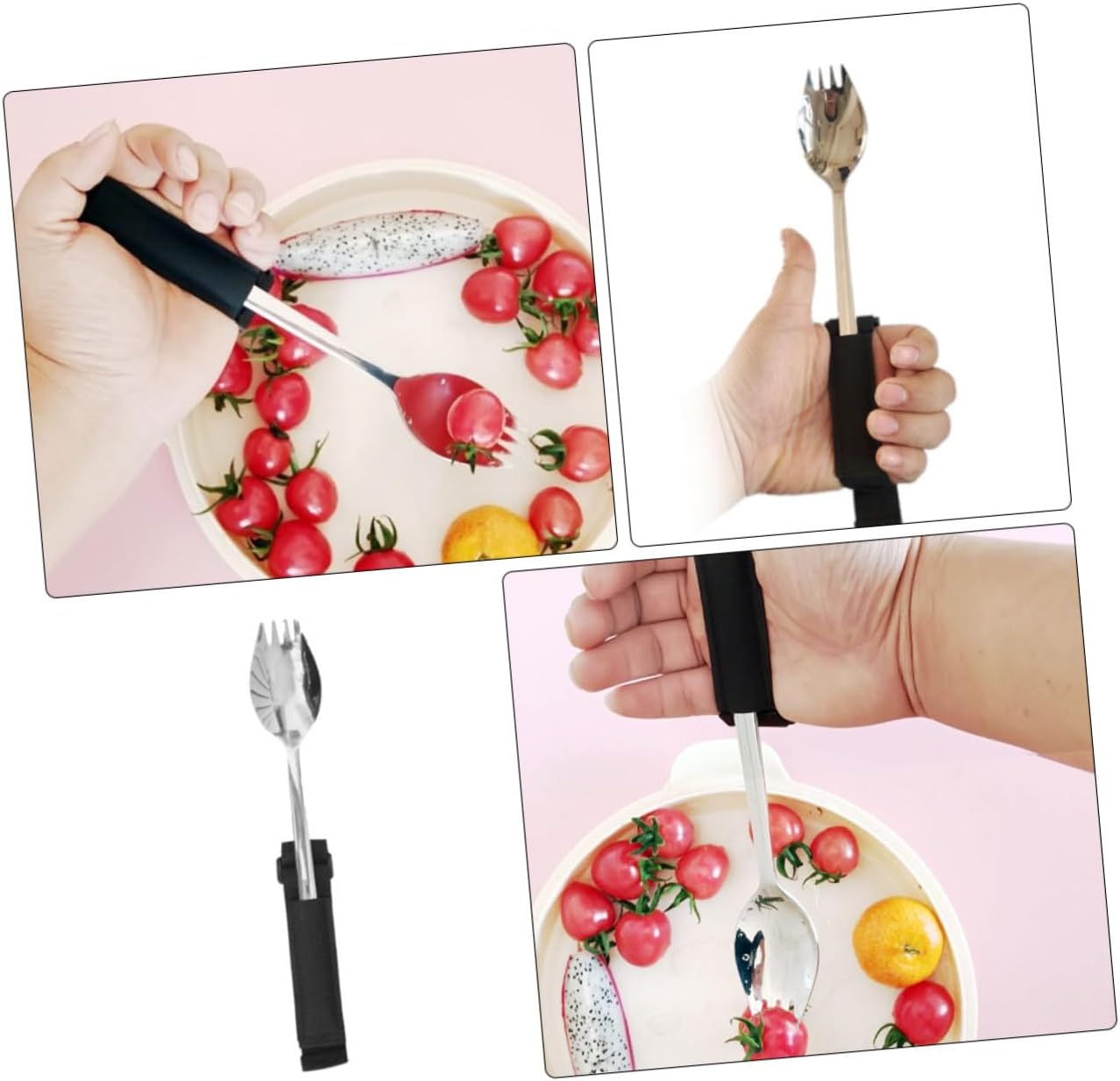 CALLARON Adaptive Utensil Spork for Disabled Adults Spoon Feeding Therapy Elderly Tableware Non-slip Handle