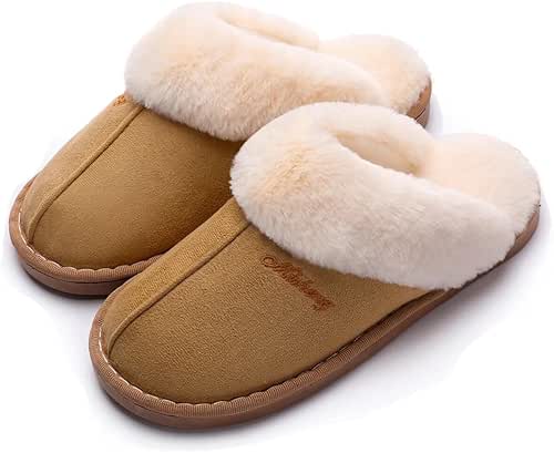 Women's Plush Home Slippers Cozy Bedroom Slippers Fuzzy House Indoor