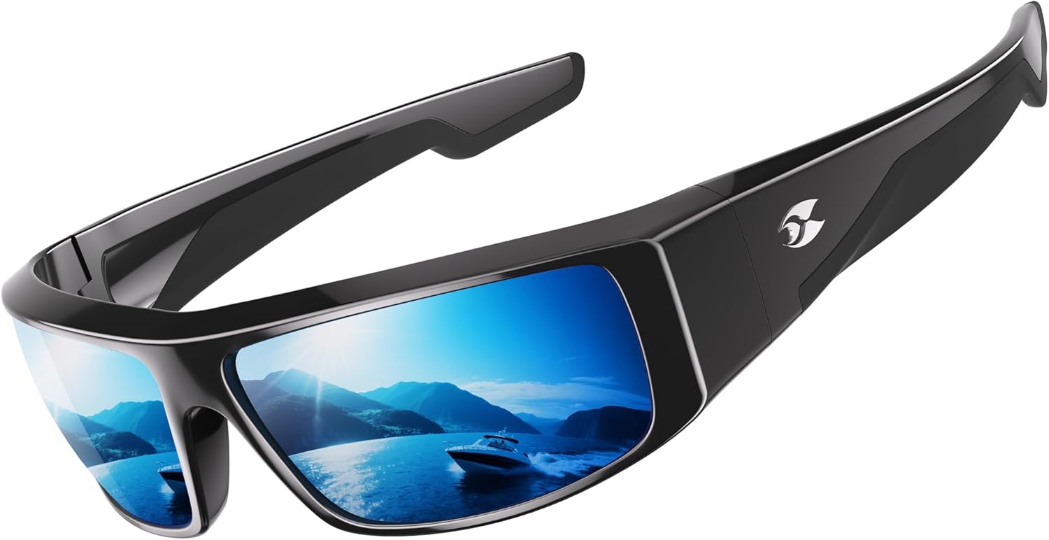 suoso Polarized Fishing Sunglasses for Men: Women UV400 Protection Wrap Around Sports Sun Glasses for Golf Driving Cycling