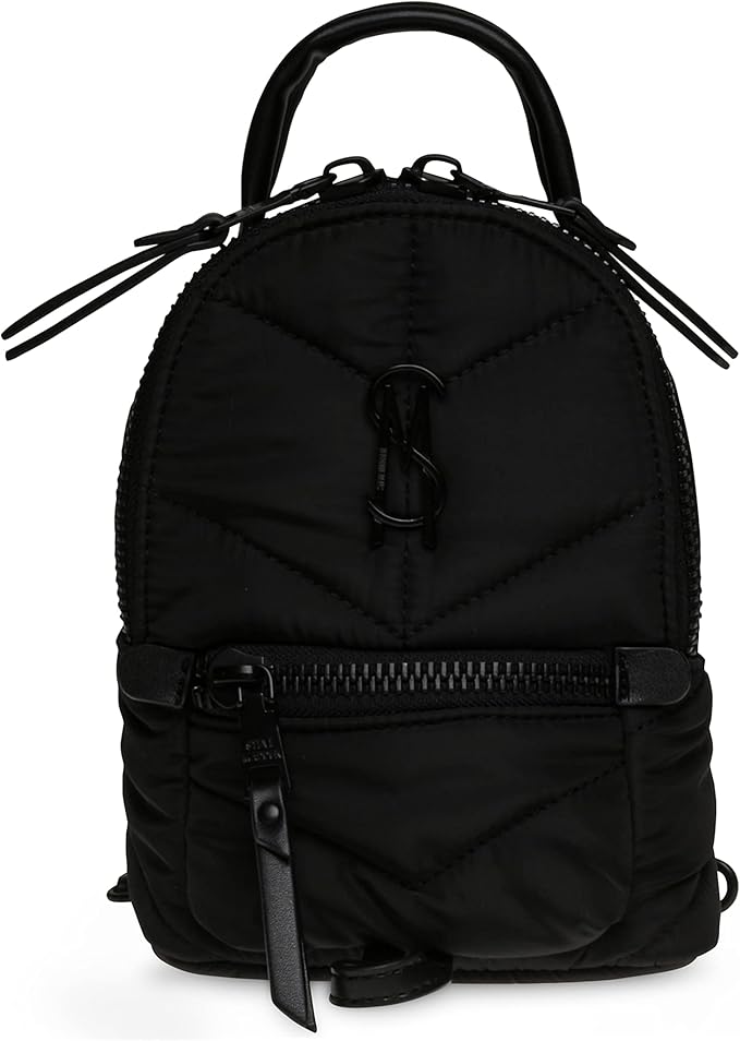 Steve Madden Women's Jaydon Nylon Mini Backpack, Black, One Size Casual Daypacks
