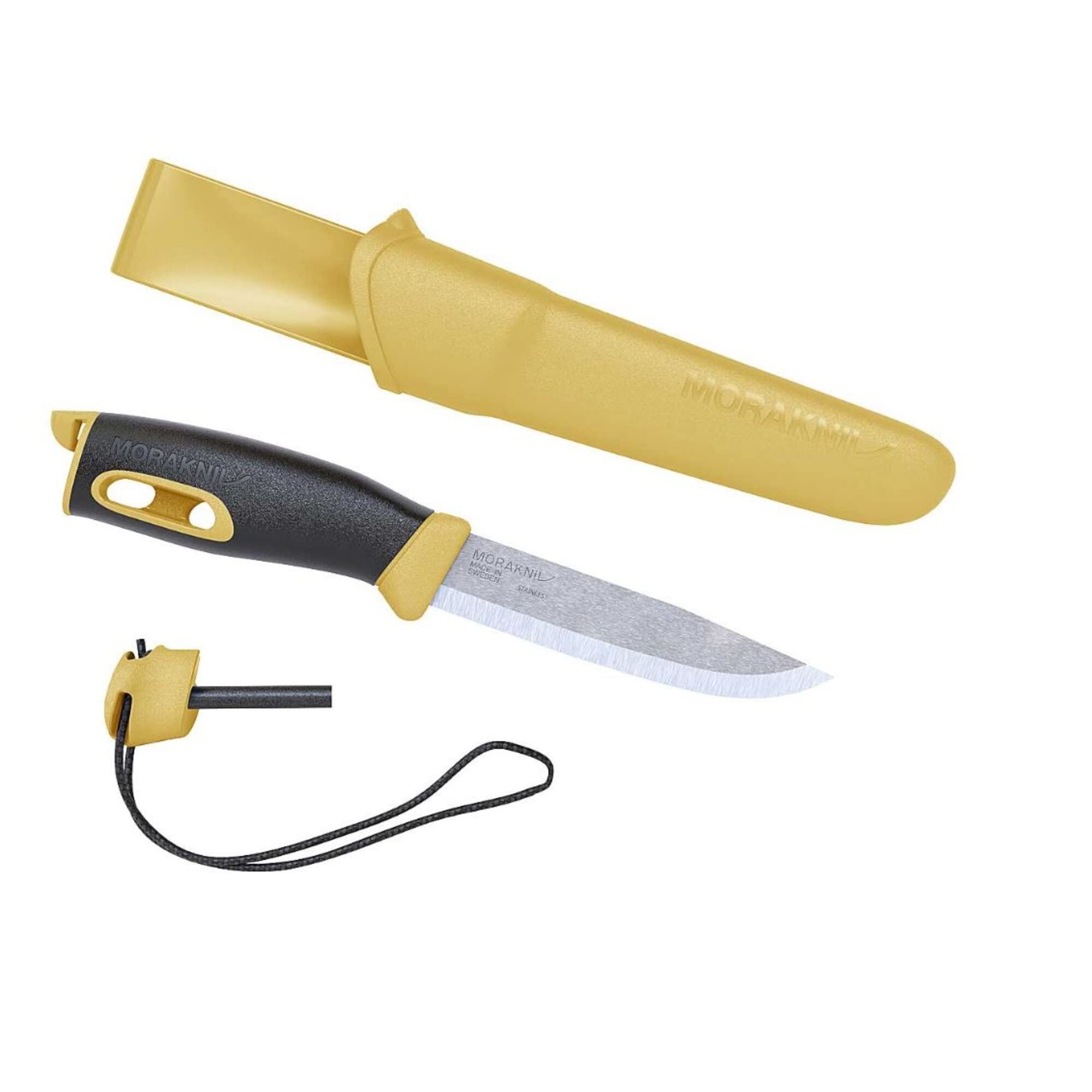 Morakniv Jaune MorakAuswahl Companion Spark Messer, fest, Unisex, Erwachsene, Griff, Klinge: 104 mm, Gelb, Lame : 104mm