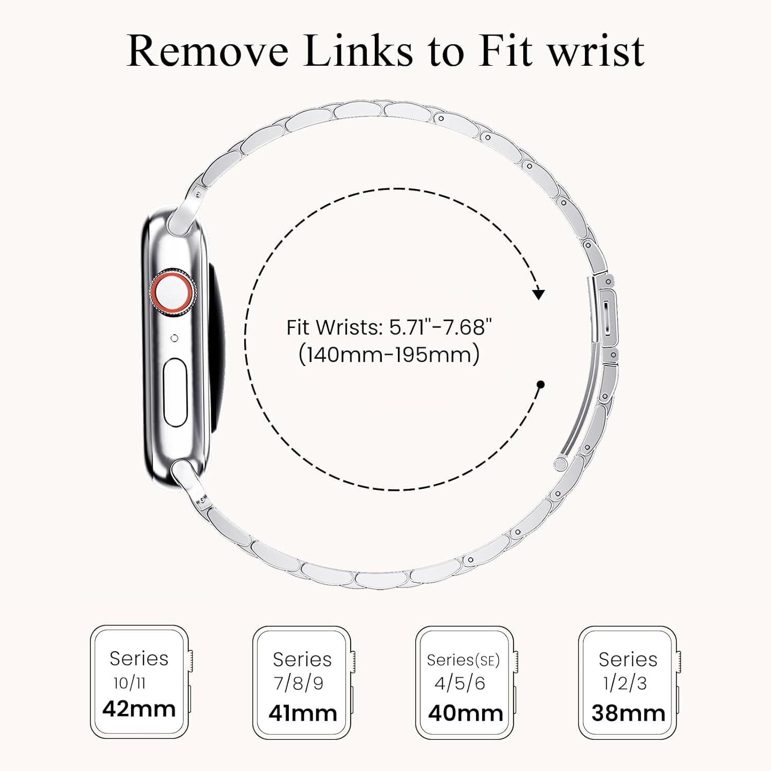 STIROLL Thin Replacement Band Compatible for Apple Watch 38mm 40mm 41mm 42mm(Series 11 10), Stainless Steel Metal Wristband Women Men for iWatch Ultra SE Series 9 8 7 6 5 4 3 2 1, Silver - Image 9
