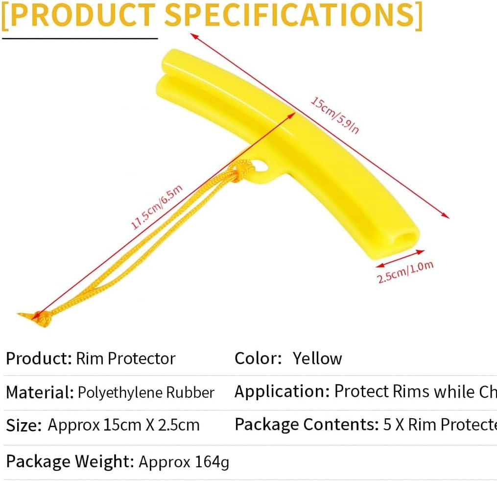 5 Pcs Car Tire Rim Protectors, Keenso Motorcycle Wheel Rim Protector Tire Changer Tools Tyre Rim Protector for Car Savers(Yellow)