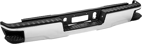 Miniatura 4 de Ensamblaje de parachoques trasero compatible con Chevy Silverado 1500 GMC Sierra 1500 2014-2018 con orificio sin sensor con escalones de esquina,