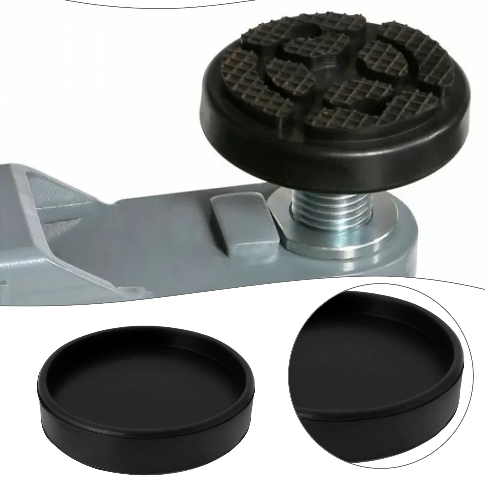 ECSiNG Lot de 4 coussinets ronds en caoutchouc pour levage de voiture - 120 mm x 30 mm - Compatible avec les élévateurs Twin Busch