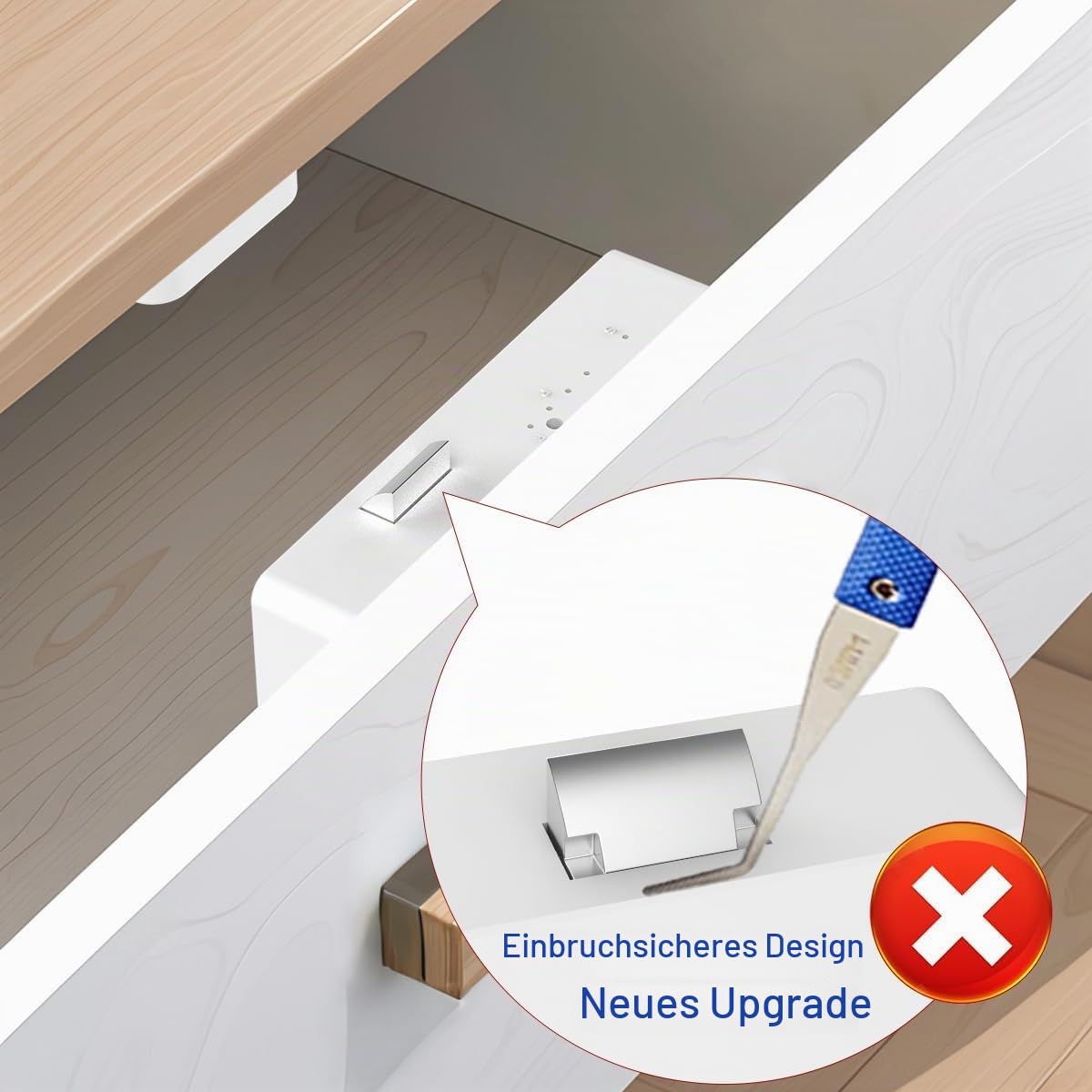 Smartes Schrankschloss mit kabelloser Fernbedienung, eLinkSmart Fingerabdruck, Passcode, RFID-NFC, Kindersicherung, mit App, Schrankschloss für Likör, Akten, Schubladen, Schließfächer, Schränke