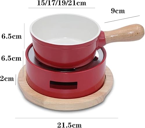 Miniatura 5 de KFJZGZZ Juego de fondue de queso, juego de fondue de aleación de aluminio, incluye ollas de cerámica, olla de porcelana de primera calidad para