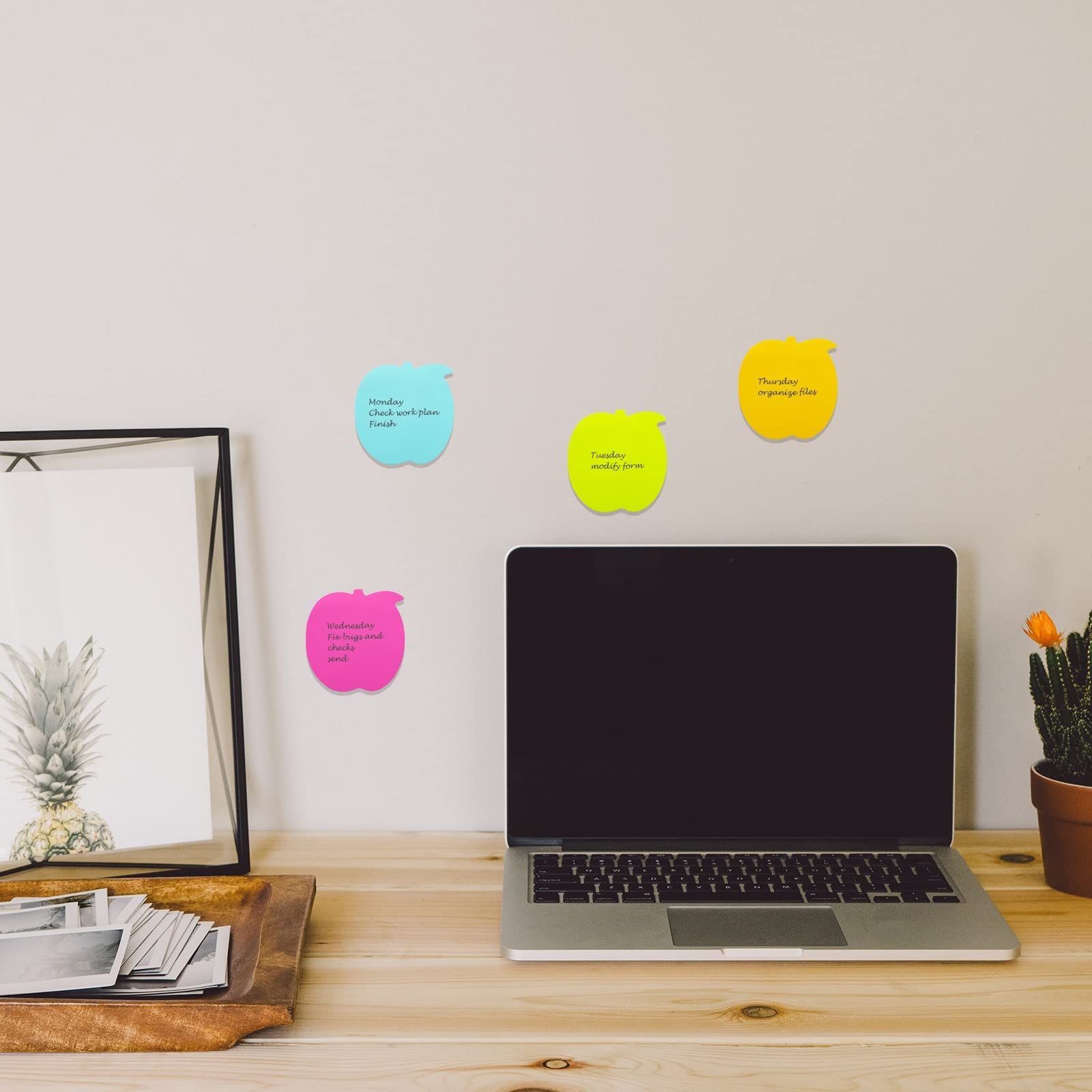 Image secondaire de Lot de 560 Feuilles Autocollantes en Forme de Pomme - Notes Colorées Super Adhésives