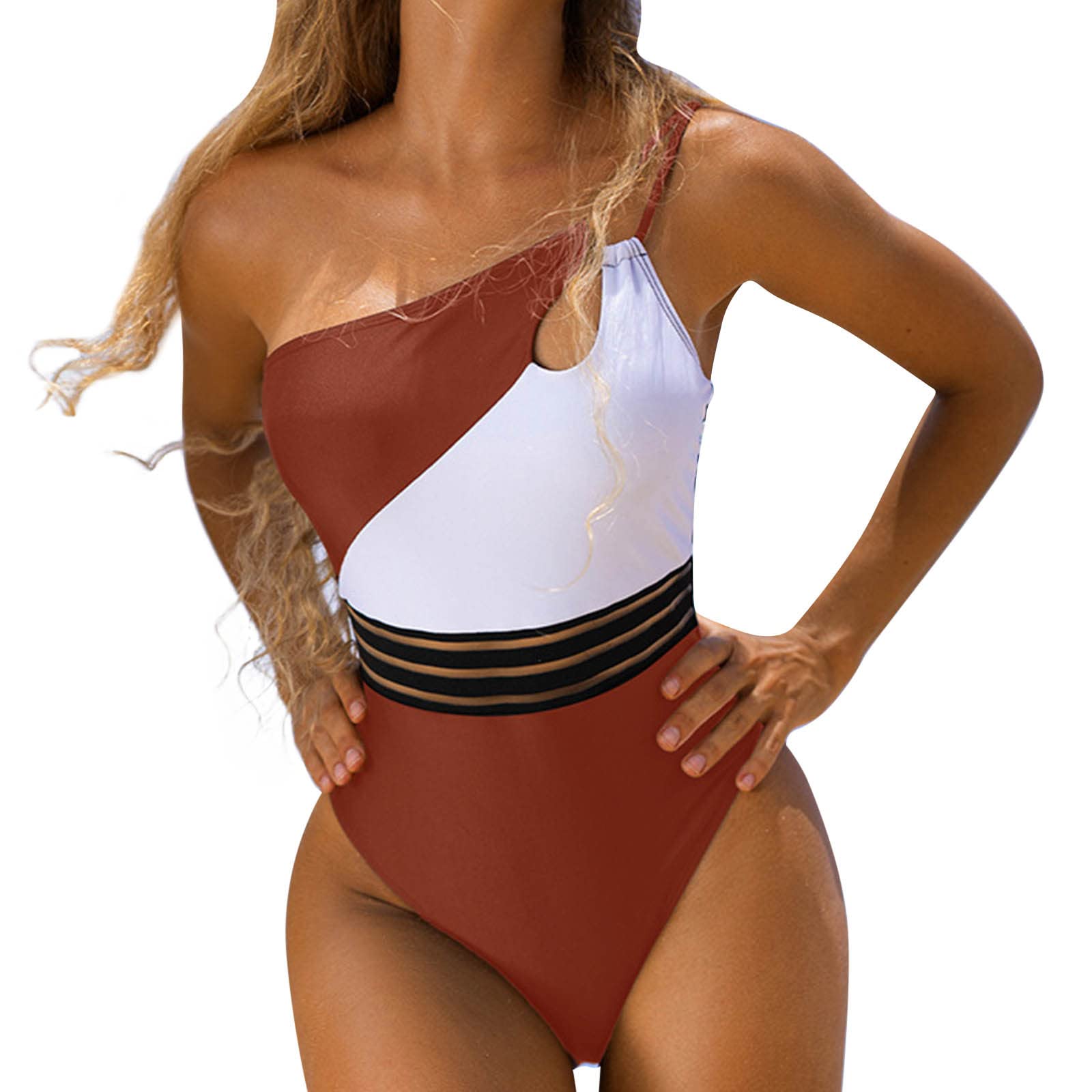 Costume Mare Elegante Costume Intero Donna Scollo A V - Modellante Push Up Per Spiaggia E Mare Costume Push Up Regolabile - 2