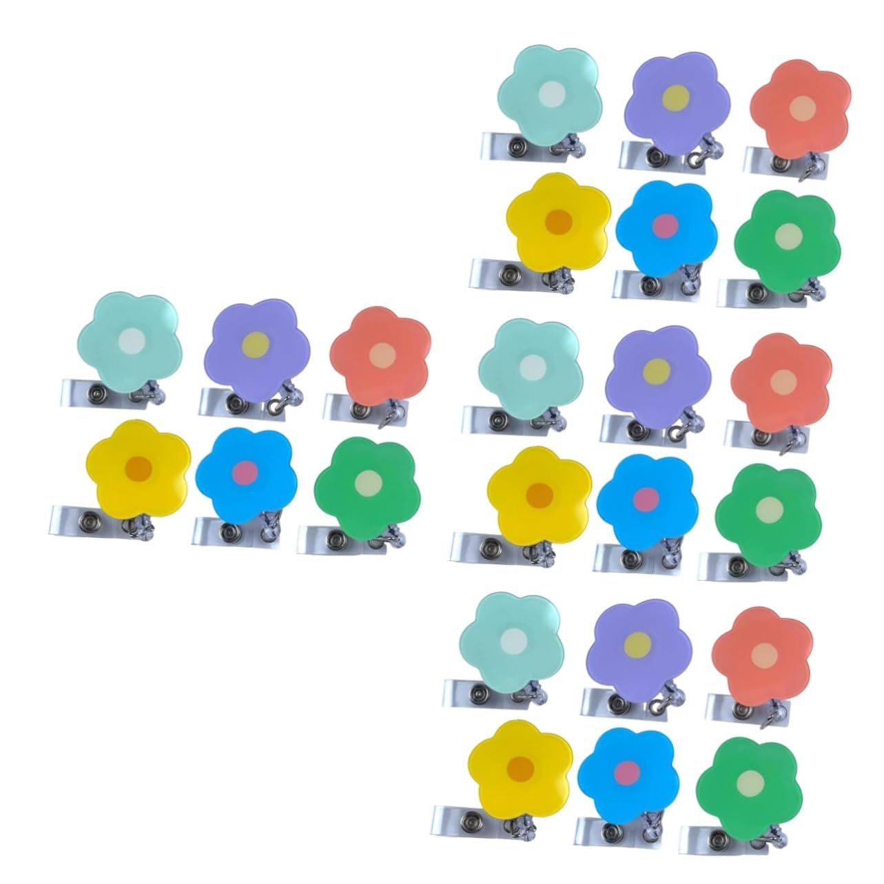 SHINEOFI 4 Ensembles Boucle Facile À Tirer Fleur Support Carte De Visite Range Carte De Visite Longes Visiteurs Badges Drôles Clip De Carte D'identité D'employé Porte-badges 6 Pièces * 4