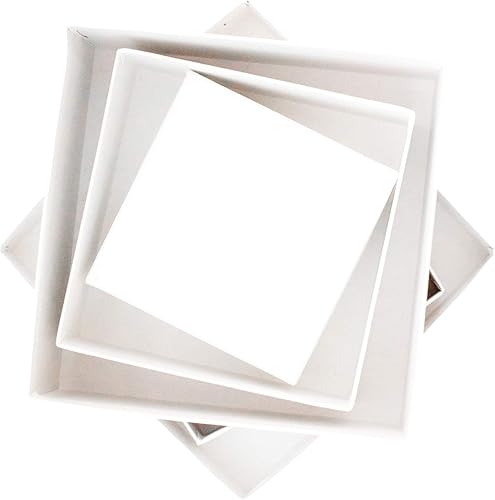 Miniatura 3 de Cajas de papel kraft recicladas fabricadas en Estados Unidos  6.25 pulgadas, 7.25 pulgadas y 8.25 pulgadas  Cajas cuadradas anidadas con tapas