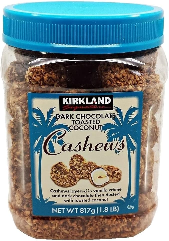 Kirkland Dark Chocolate Toasted Coconut Cashews Net Wt 817G