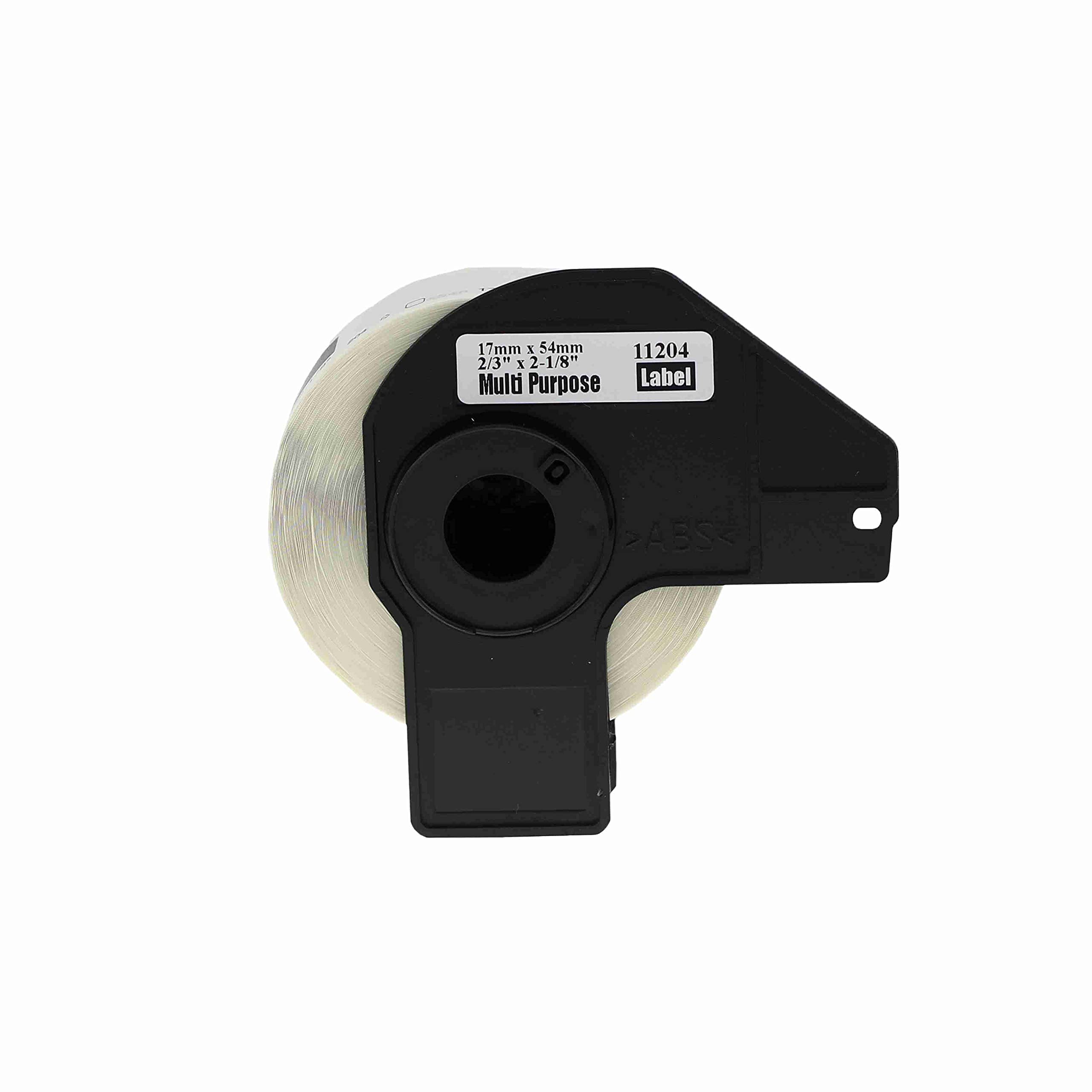 DK-11204 17mm x 54mm White Multipurpose White Paper Labels - 400 Labels per Roll - Compatible with Brother QL Series Label Printers