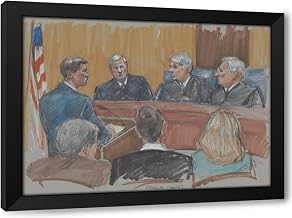 ArtDirect Lawyer speaking in courtroom during case brought by Paula Jones against Bill Clinton (1994) Custom Framed Art Print Giclee Print or Canvas Options with Various Sizes and Customization by Brigitte Woosley