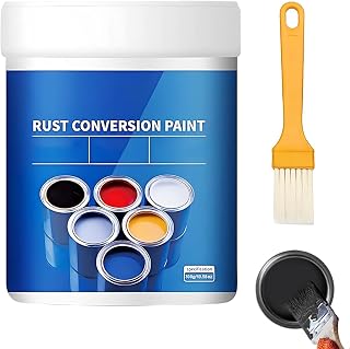 Weatherproof Rust Converter Paint for Metal, 2025 New 4-in-1 Rust Converter For Metal, Water-Based Metallic Paint Rust Conversion Paint with Brush (Black, 300g)
