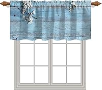 Vista 36 de Cortina cenefa, patrón japonés floral, cortinas de cocina, con bolsillo para cortina, cenefa de tratamiento para ventana de baño, 42 x 18 pulgadas