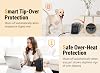 Calefactor Espacial, 1500W Calentadores Eléctricos Portátiles para Interior con Termostato, Calentador Cerámico PTC de Calefacción Rápida con Modos de Calefacción y Ventilador para Dormitorio, Oficina y Uso Interior 5