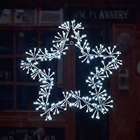 Vista 1 de LIGHTSHARE 240 luces LED de estrella de Navidad de 24 pulgadas, luces parpadeantes, blanco frío, enchufe para decoración del jardín del hogar
