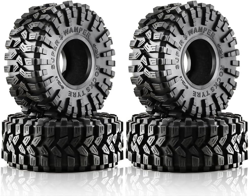 REDSPIDER 1.9 Crawler Tires OD 120mm（4pcs ）Soft Rubber RC Crawler All terrain Tires for Traxxas TRX4 Axial SCX10 SCX10 II RC4WD D90 D110 TF2 Tamiya CC01 Gen8 Tires