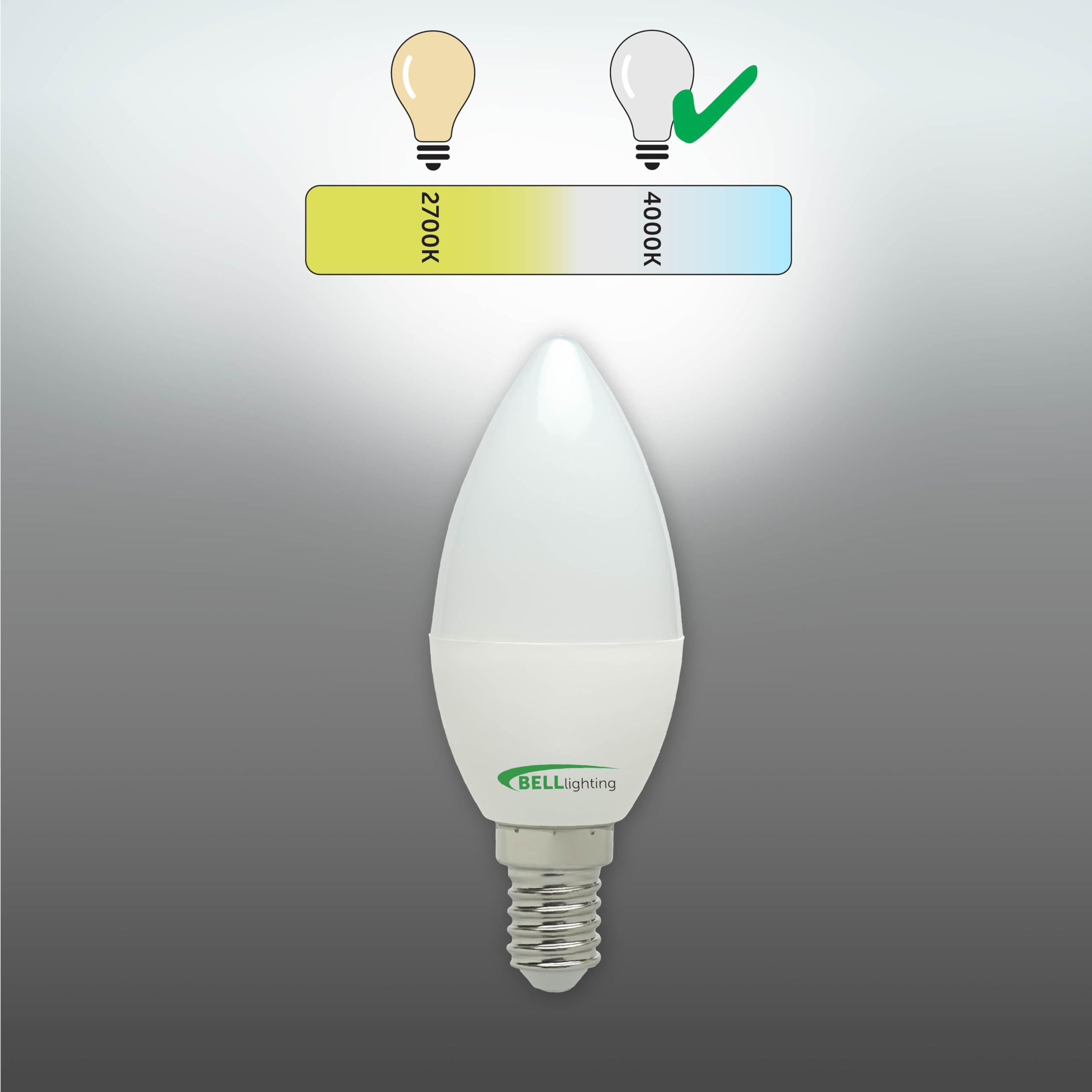 BELL Lighting Small Edison Screw E14 Dimmable Light Bulb LED Candle 6 Pack, Natural White - 4000k - Image 3