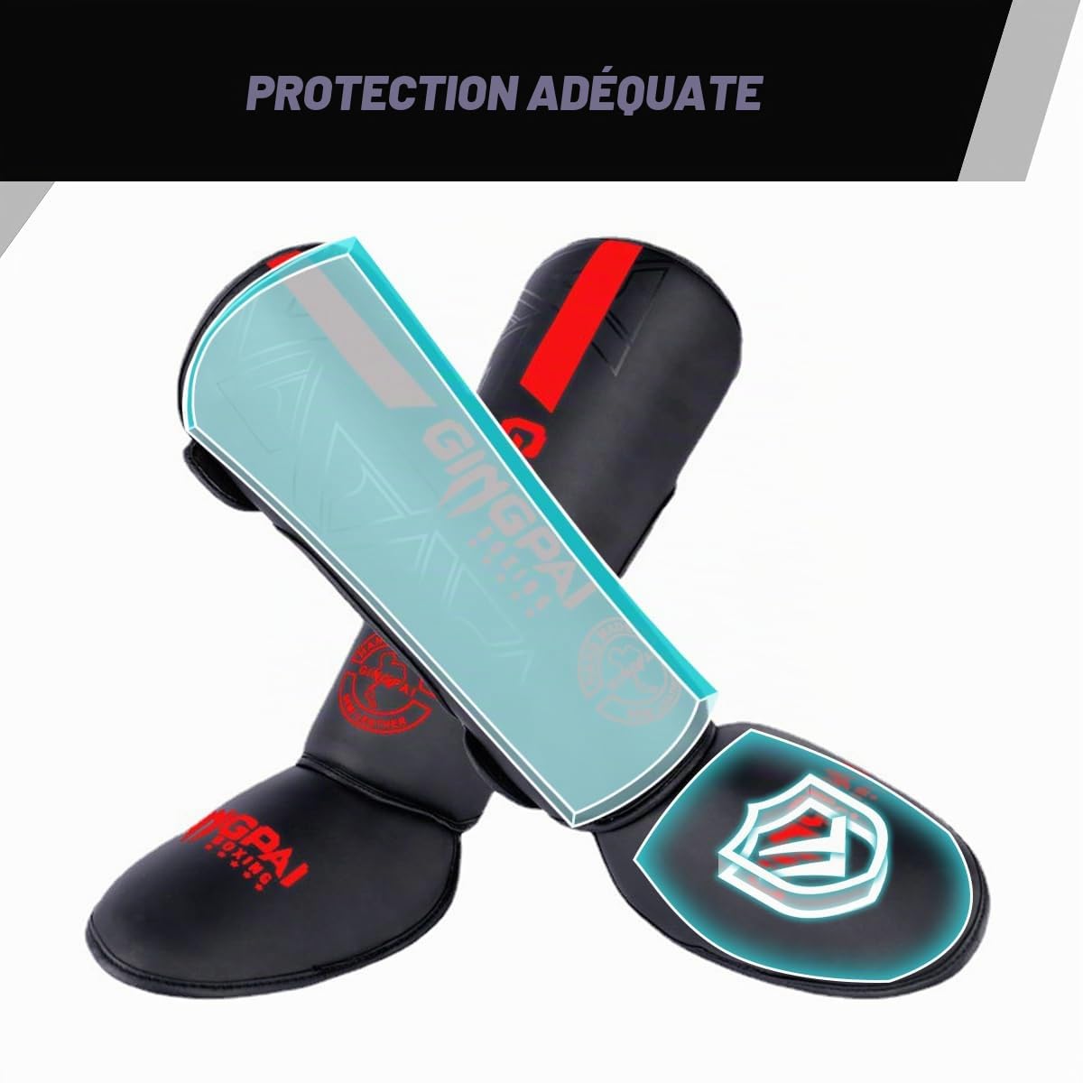 Protege Tibia Boxe,Protège Tibia Boxe,Protege Tibia Boxe Thai avec Doublure Absorbant Les Chocs pour Protéger Vos Mollets et Vos Pieds,Protege Tibia MMA pour Boxe,Muay Thai,Karaté