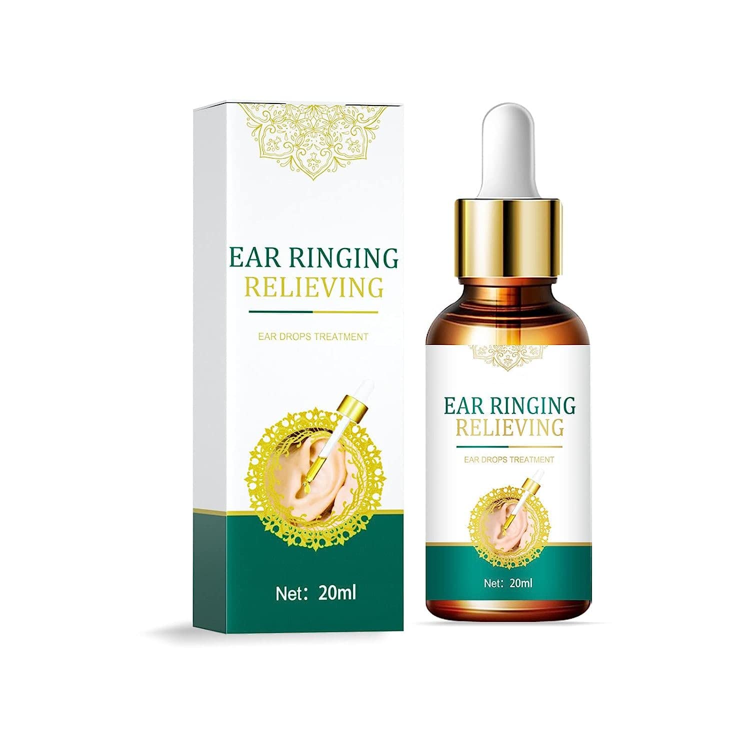Ringing Relieving Cureear Drops,Ear Ringing Remedy Drops,Earache Drops for Adult Ear Infections, Tinnitus Relief, Best Ear Drops for Swimmers' Ears (1pcs)
