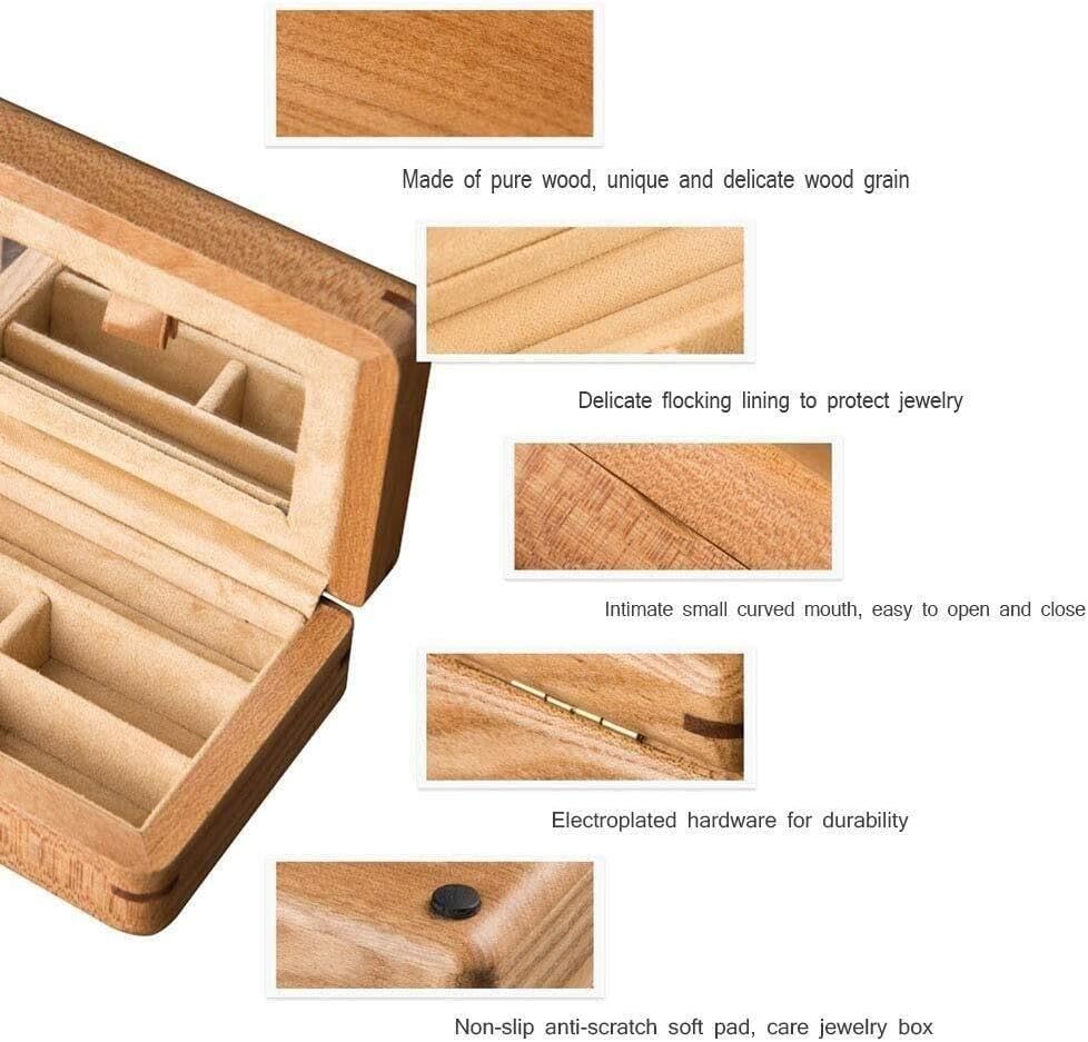 Jewellery Chest Box Wooden Jewellery Boxes Jewellery Organizer Box for Earrings Rings Necklaces Storage Box for Jewelry Jewelry Box for Women