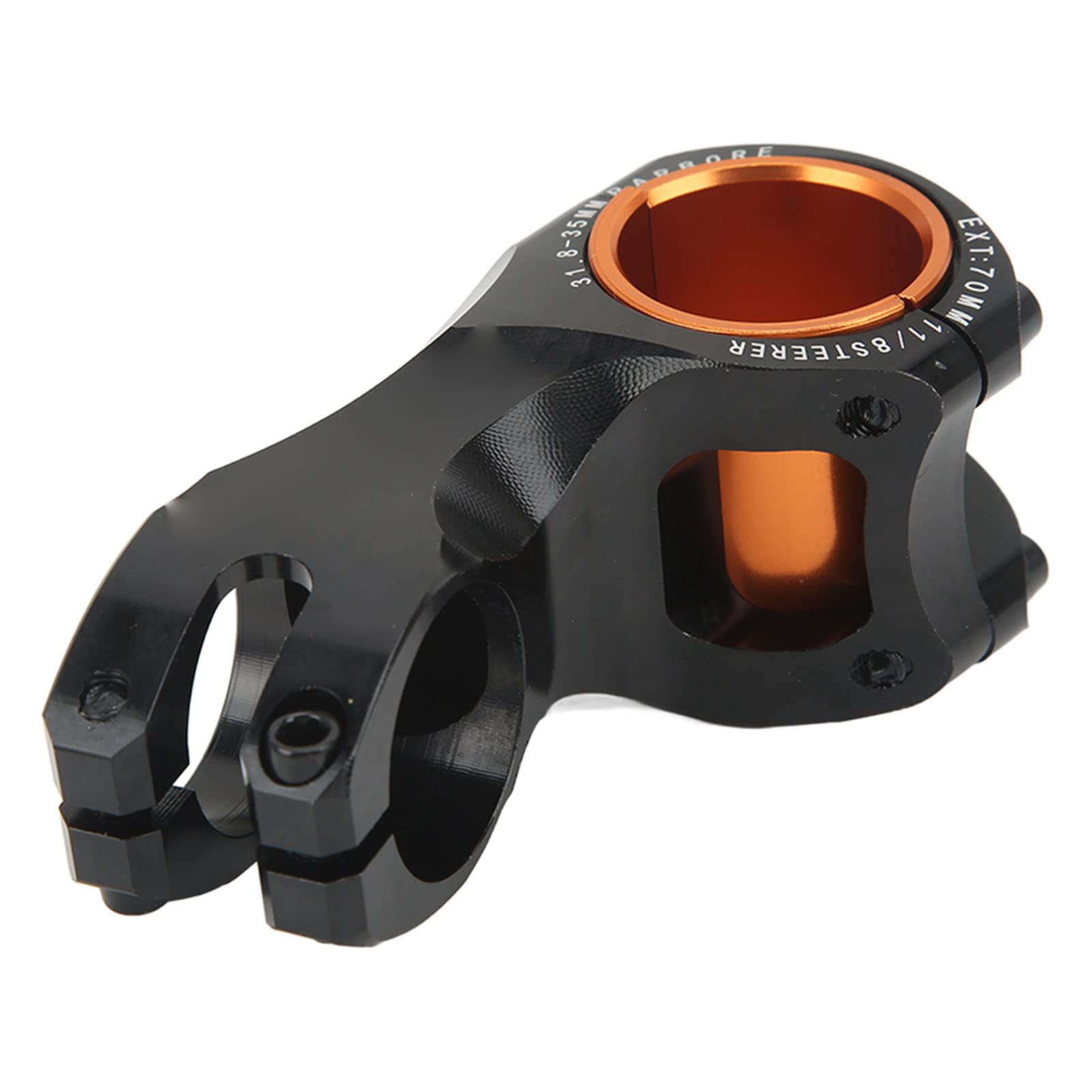 Attacco Manubrio Bici,Riser Attacco Manubrio 70 Mm Ultra Leggero ‑17 Gradi per Manubrio 35 Mm 31,8 Mm per Bici da Strada Mountain Bike(Nero)