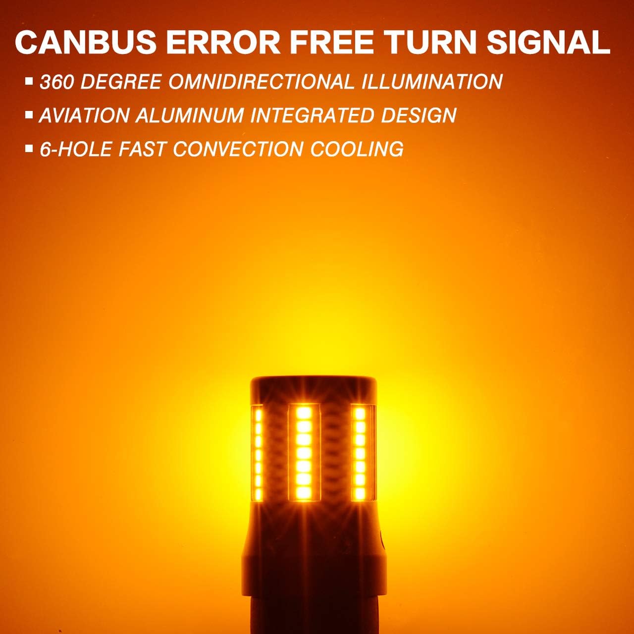 TUINCYN 1156 LED Bulb Amber Anti Hyper Flash CANBUS Free Turn Signal Lights Super Bright No Error 1156A 1156NA S25 BA15S 1141 1003 7506 P21W Blinkers Bulb with Built-in Load Resistor (Pack of 2)