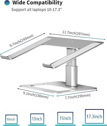 Masa için Ayarlanabilir Dizüstü Bilgisayar Standı Asansörlü Laptop Standı 10-17.3 İnç Yükseklik Ayarlı Sehpa Macbook
