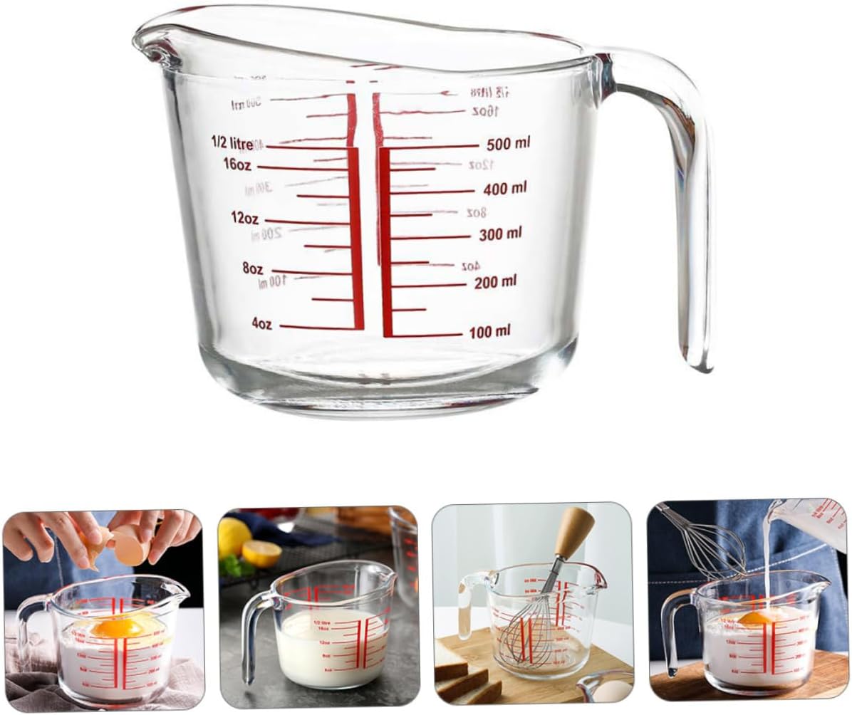 Zerodeko 1pc Glass Measuring Cup Scale - Borosilicate Glass Jug for Accurate Baking and Cooking Practical Kitchen Tool for Precise Measurements