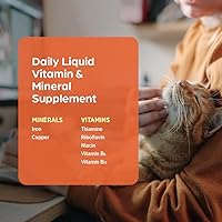 Vista 5 de Suplemento líquido de vitaminas y minerales para perros y gatos, sabor a hígado de res, 4 onzas