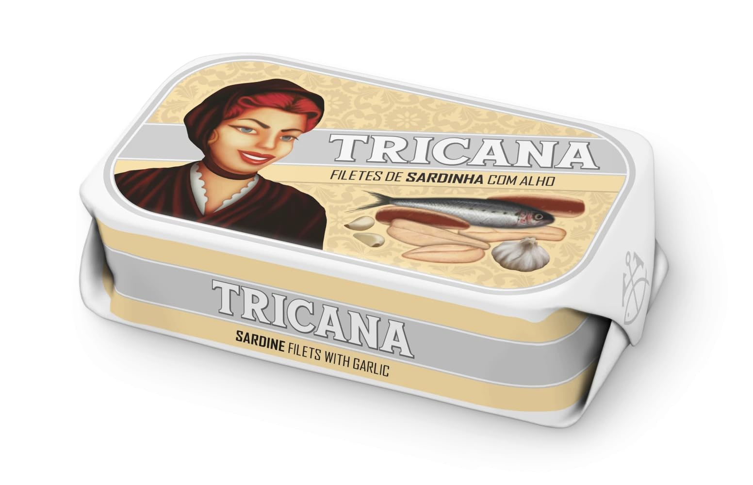 Tricana - Gourmet-Sardinen ohne Haut und Gräten mit Knoblauch - 5er Pack (5 x 120 gr)