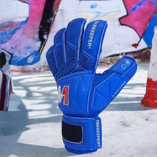 Miniatura 5 de Vector Junior - Guantes de portero de fútbol GK para niños y jóvenes, látex alemán de 0.138 in, corte híbrido, capa protectora extra en la palma de