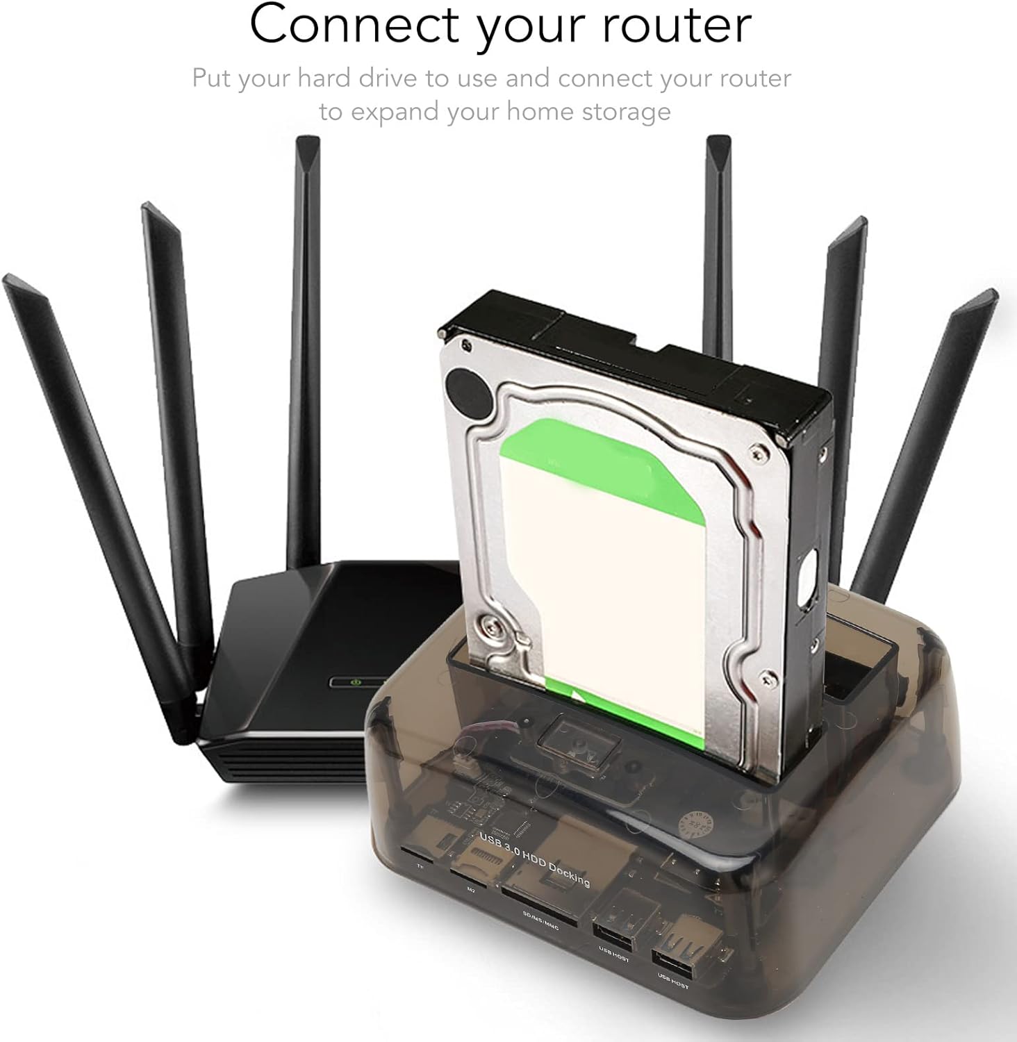 External USB 2.0 to IDE Hard Drive Docking Station, Plug and Play for 2.5 and 3.5 Inch SSD (US Plug)