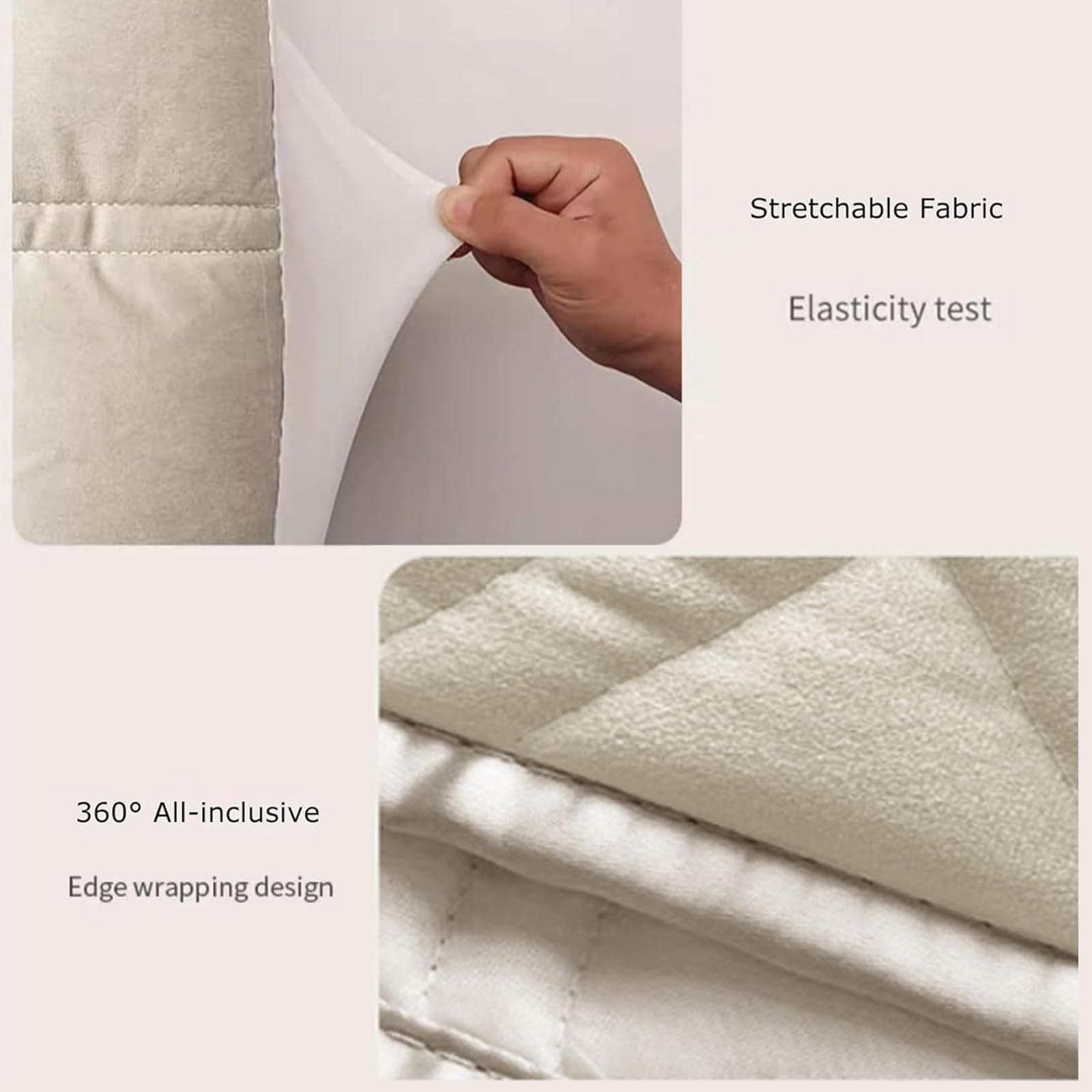 Housse De Tête De Lit Padded Matériau Velours Lavable Anti