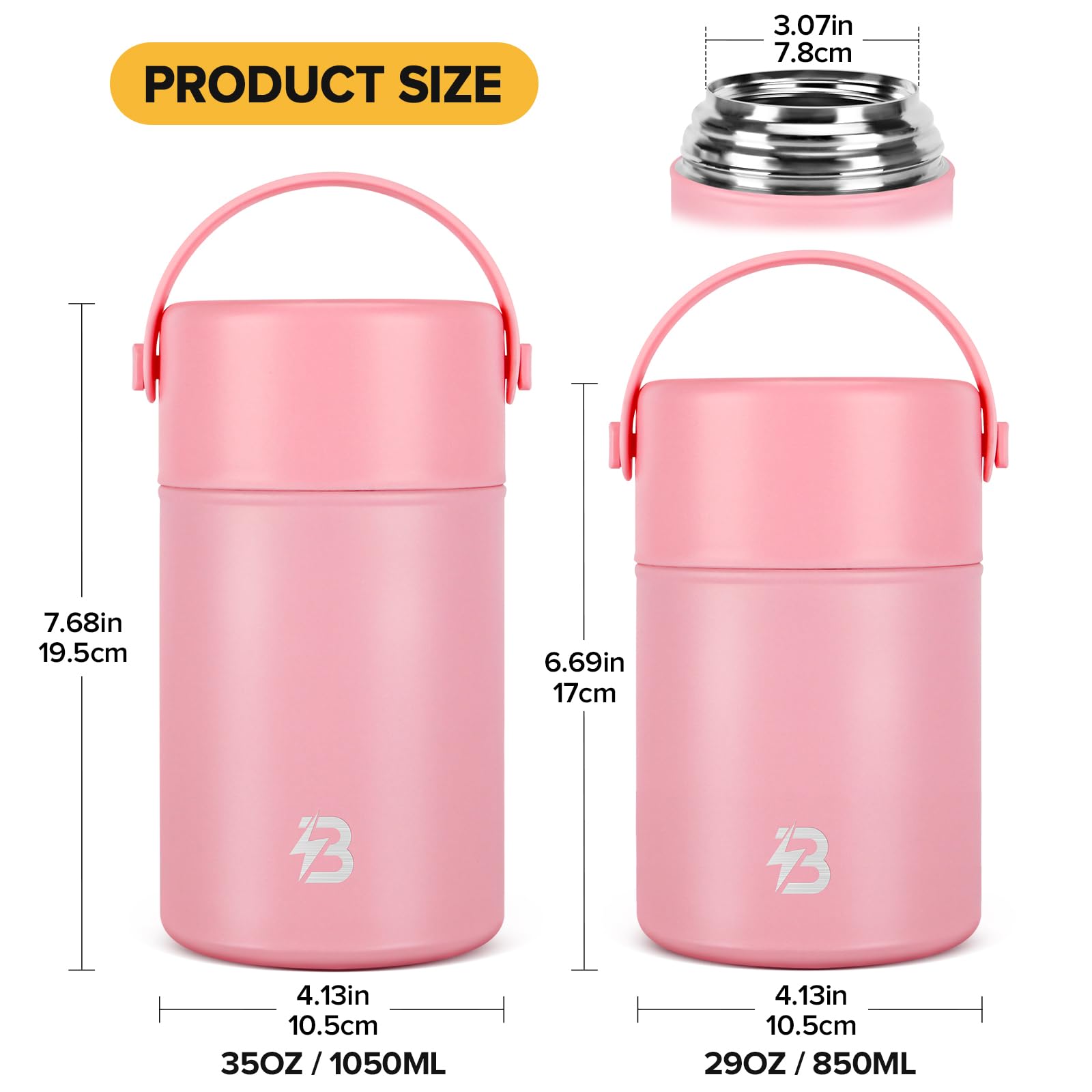 Termo para alimentos calientes, contenedor de alimentos aislado, reutilizable, de acero inoxidable, doble pared, aislado al vacío con cuchara plegable para camping, al aire libre, viajes