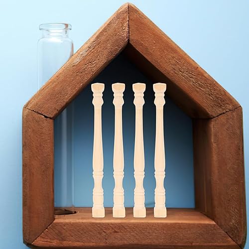 Miniatura 6 de Ipetboom 8 piezas de muebles de madera para casa de muñecas, mini pilares romanos de madera, modelo de pilar en miniatura, accesorios de fotos,