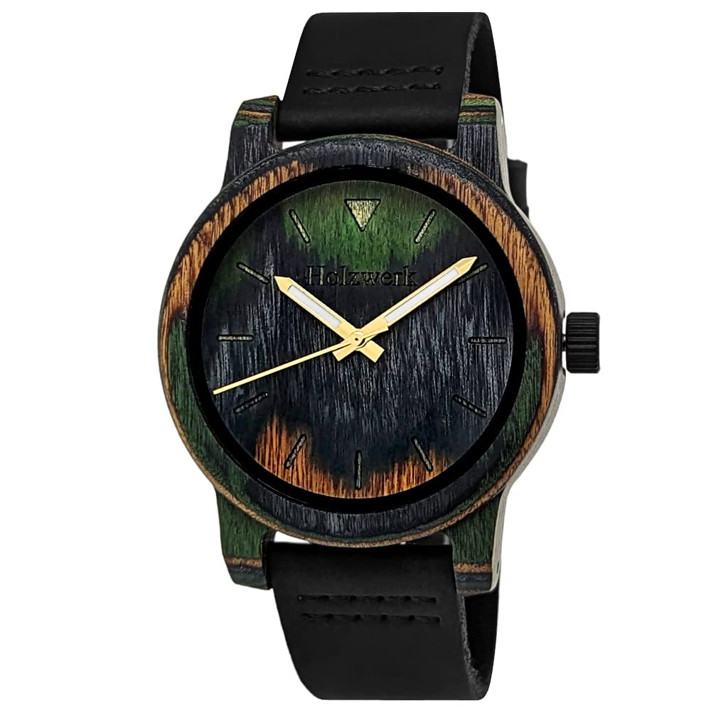 Handgemaakt Holzwerk Duitsland Designer Unisex horloge herenhorloge dameshorloge eco natuurlijk vegan houten klok armband-horloge analoog klassiek kwartshorloge met siliconen rubberen armband en houten behuizing in wit