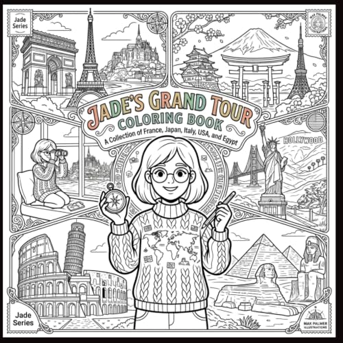 Cozy World Travel Coloring Book: Bold and Easy Designs of Famous Landmarks and Cityscapes Relaxing Pages of France, Japan, Italy, the USA, and Egypt ... Relief and Mindfulness (LE MONDE DE JADE) image 2