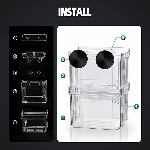 Miniatura 5 de Caja de cría para pecera, incubadora de incubadora de acuario, caja de criador de incubadora de incubadora de aislamiento para peces pequeños bebés,